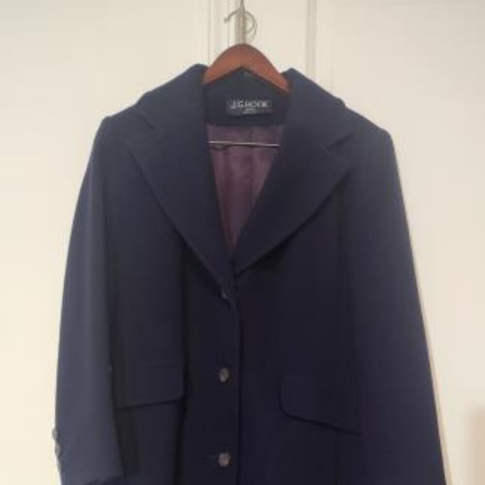 Vintage Long Deep Purple 100% Wool Coat  Size 10P